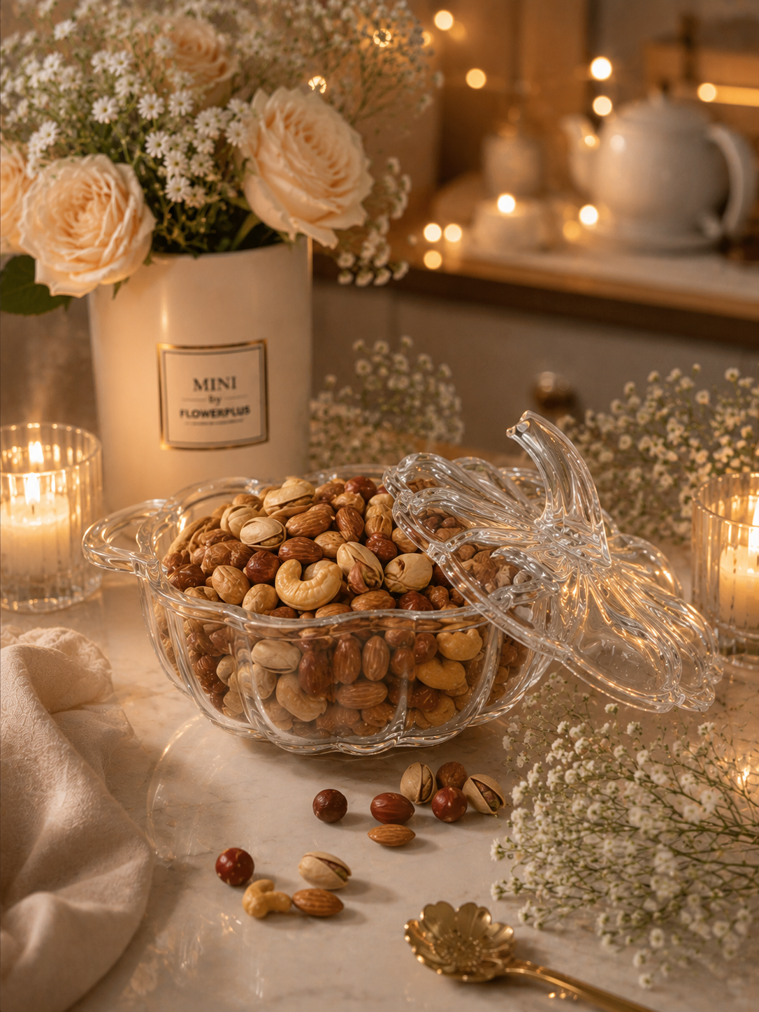 ظرف بلوری طرح کدو