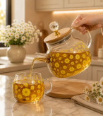 قوری پیرکس طرح گل بابونه